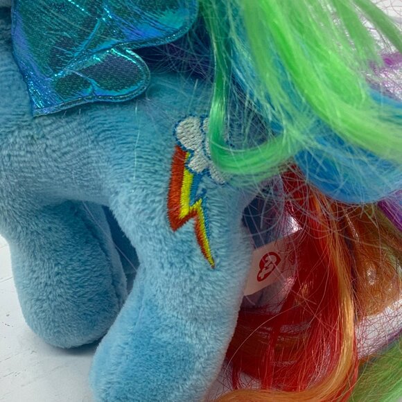 My Little Pony Ty Beanie Babies Rainbow Dash Plush Toy Stuffed Animal 7" NEW NWT - Picture 4 of 7